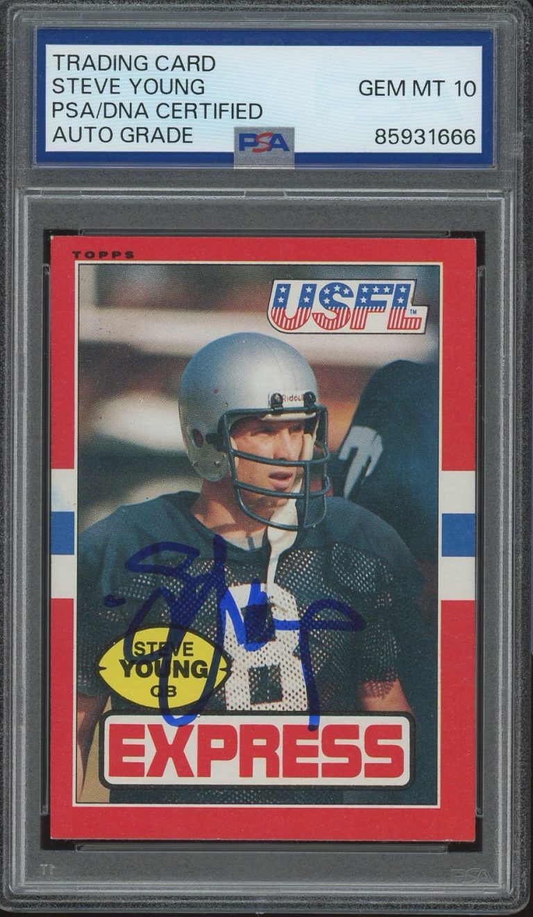 1985 Topps USFL #65 Steve Young Signed Rookie Card PSA AUTO 10 RC LA Express