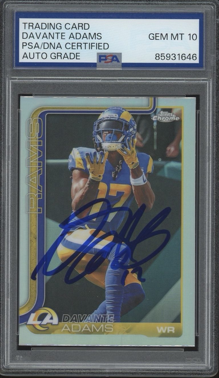 2025 Topps Chrome #165 Davante Adams Signed Refractor Card PSA AUTO 10 LA RAMS