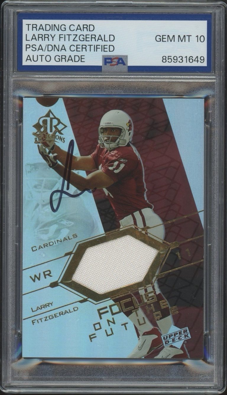 2004 UD Reflections Larry Fitzgerald Rookie Focus On The Future RPA PSA AUTO 10