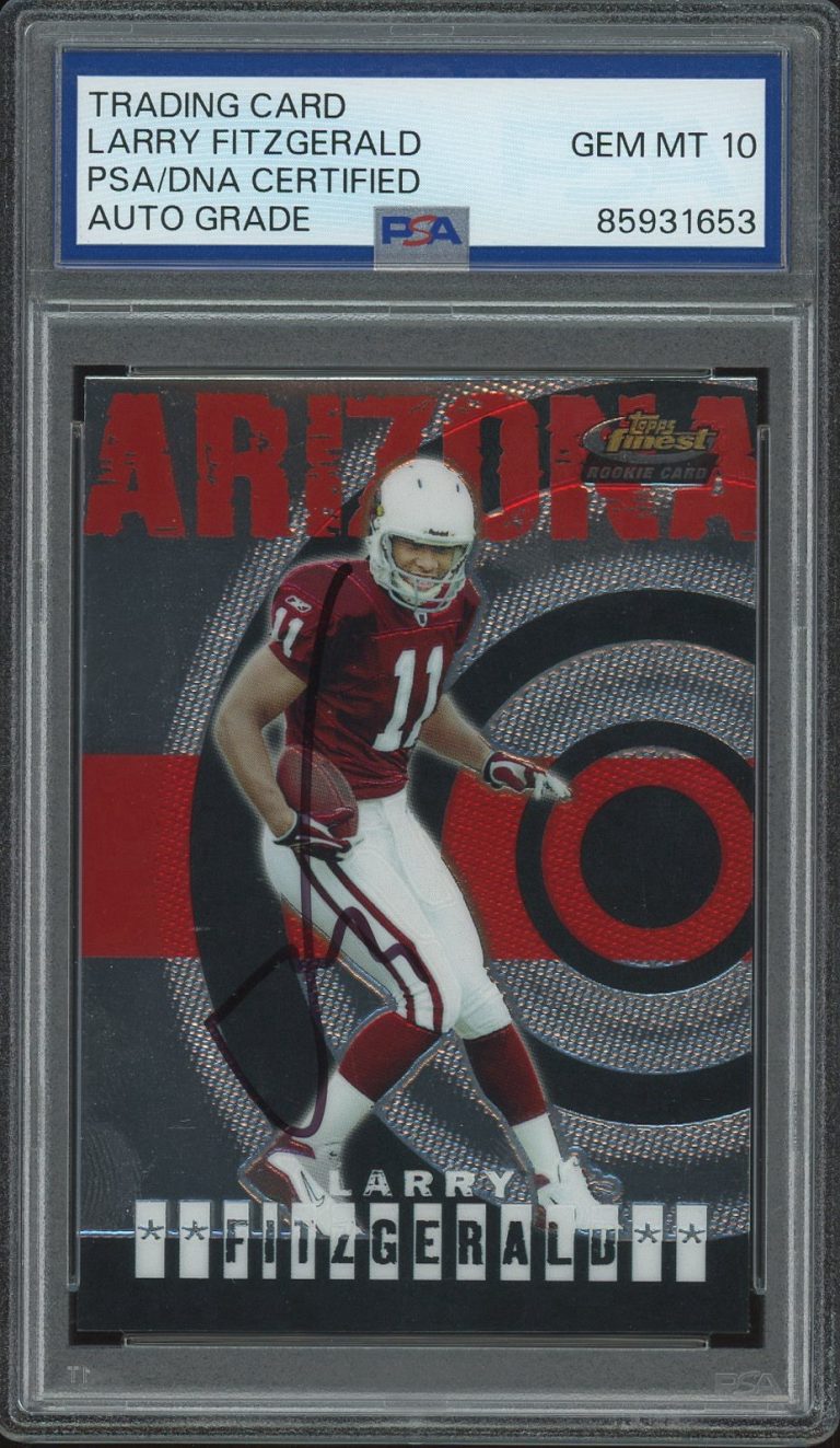 2004 Topps Finest #100 Larry Fitzgerald Signed Rookie Card PSA/DNA AUTO 10 RC