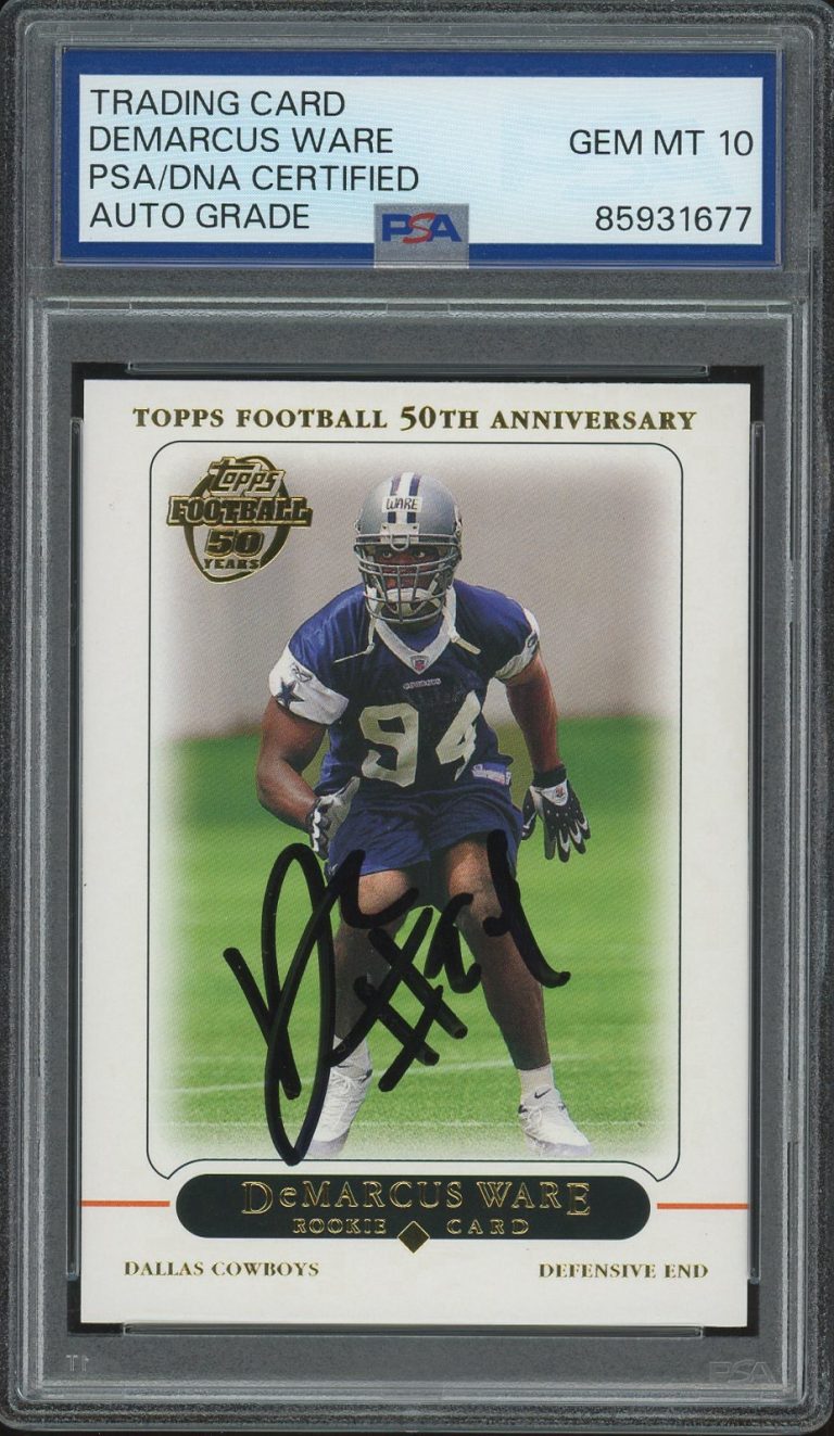 2005 Topps #375 DeMarcus Ware Signed Rookie Card PSA/DNA AUTO 10 RC COWBOYS