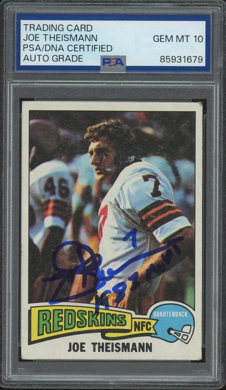 1975 Topps #416 Joe Theismann Signed Rookie Card “1983 MVP” PSA/DNA AUTO 10 RC