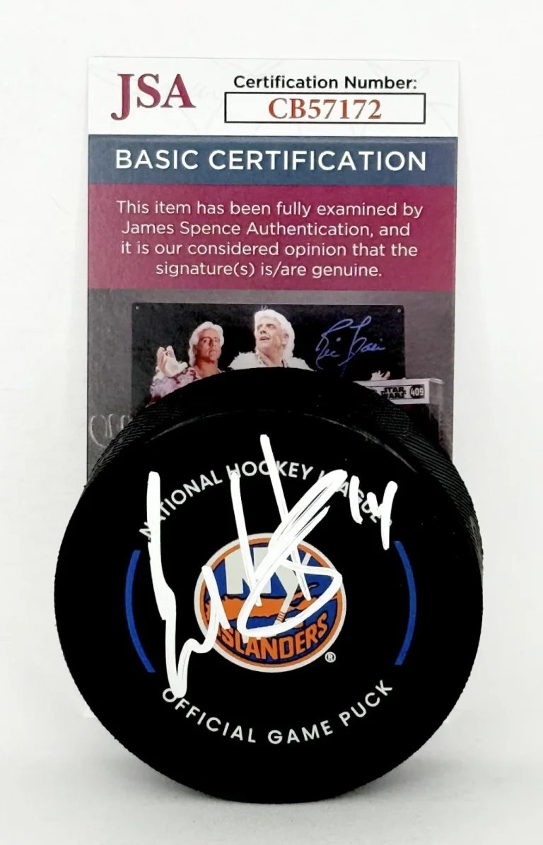 Bo Horvat signed New York Islanders Official Game Puck autographed JSA COA