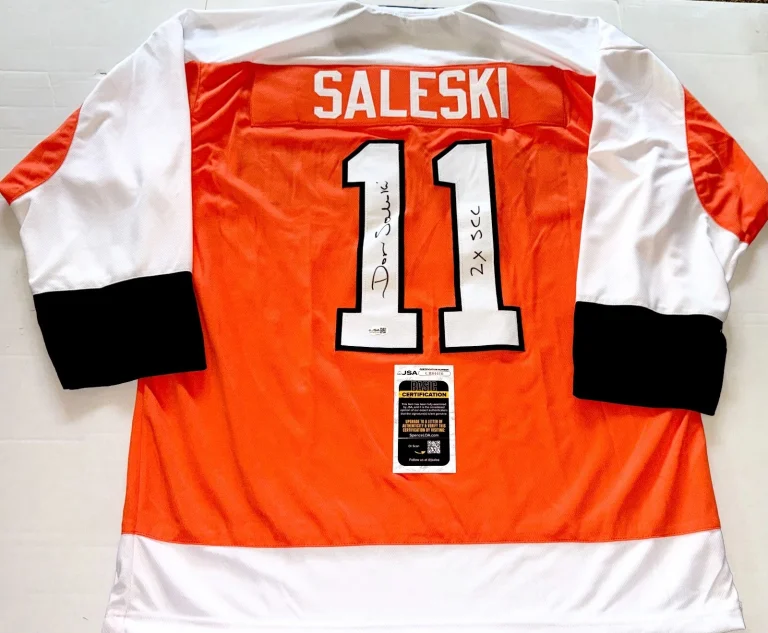 Don Saleski Philadelphia Flyers signed Custom jersey W/ Inscription JSA
