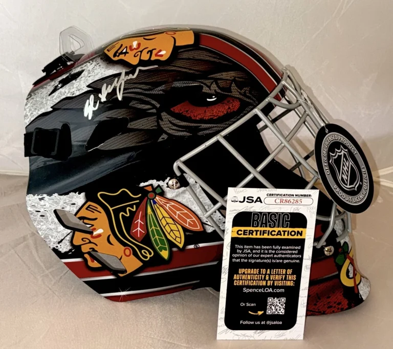 Ed Belfour signed Chicago Blackhawks Full Size Goalie Mask autographed JSA