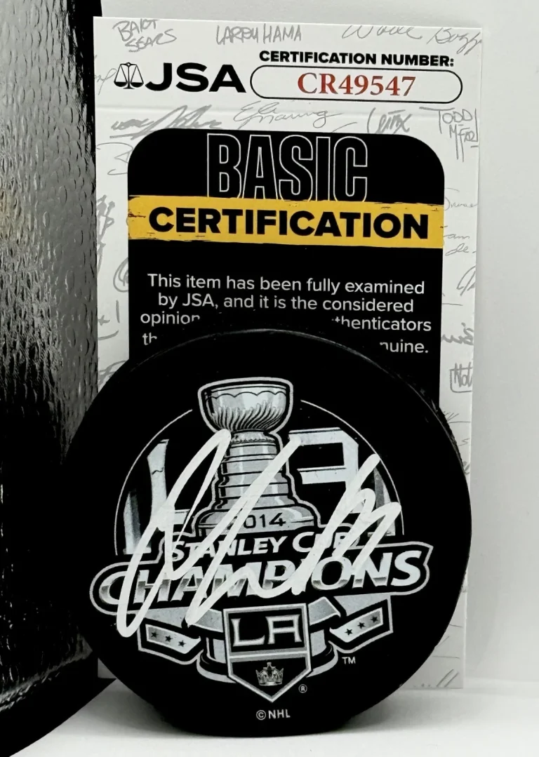 Jeff Carter signed Los Angeles Kings 2014 Stanley Cup Champs Puck JSA