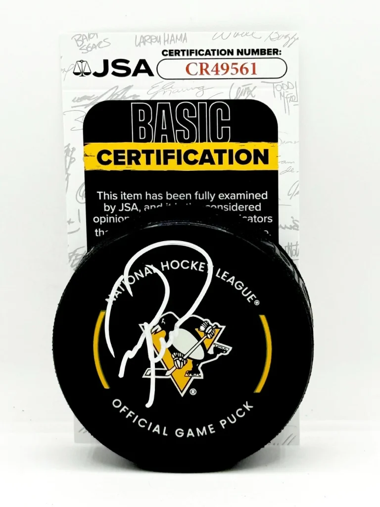 Mark Recchi signed Pittsburgh Penguins Official Game Puck autographed JSA