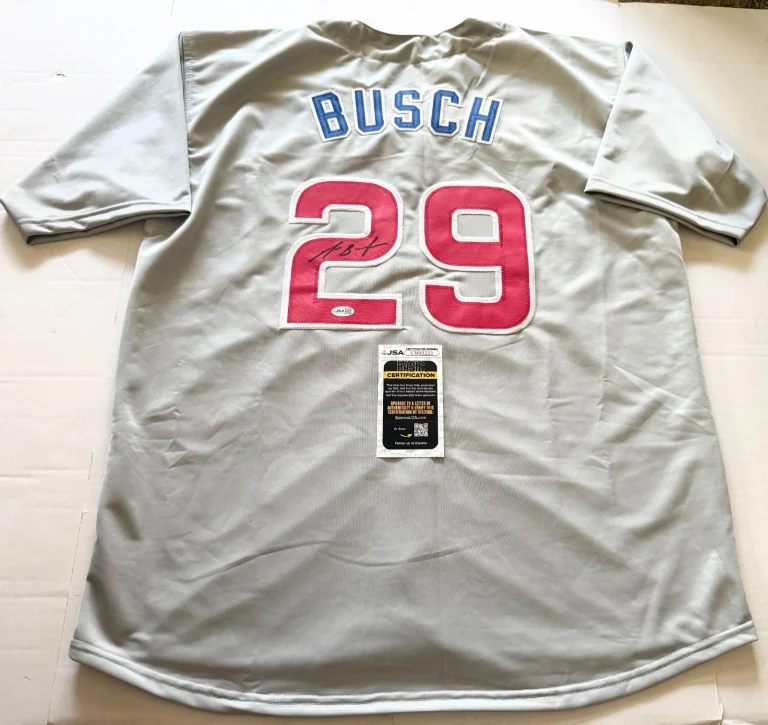 Michael Busch Chicago Cubs signed Custom jersey autographed JSA
