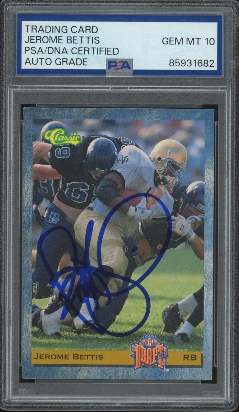 1993 Classic NFL Draft #10 Jerome Bettis Signed Rookie Card PSA/DNA AUTO 10 RC