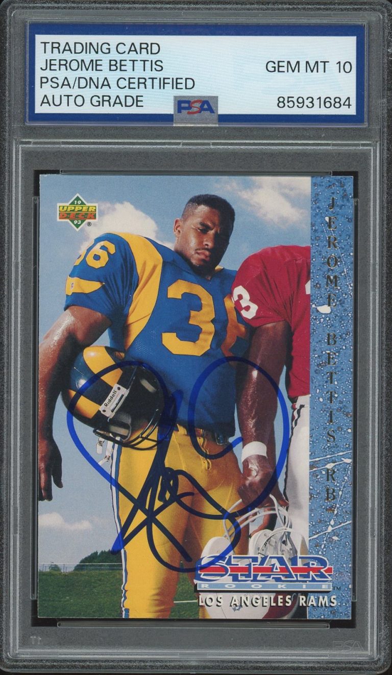 1993 Upper Deck #20 Jerome Bettis Signed Star Rookie Card PSA/DNA AUTO 10 RAMS