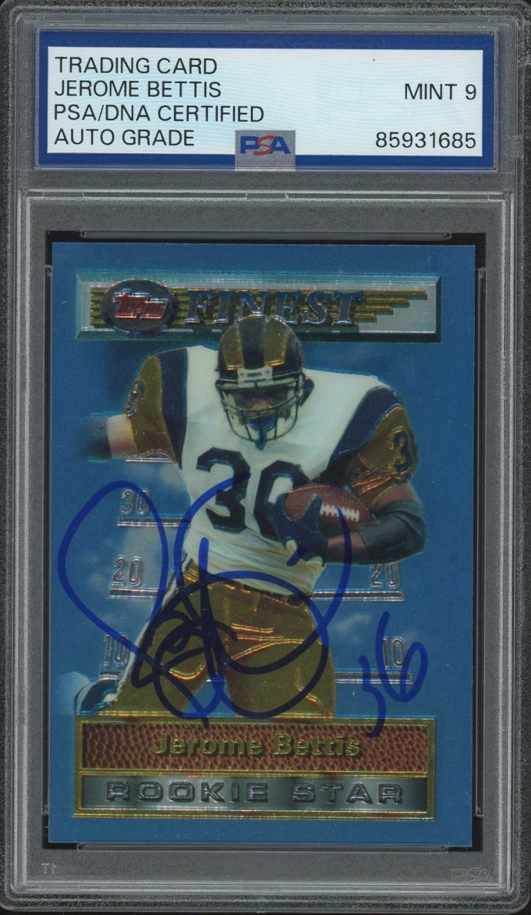 1994 Topps Finest #42 Jerome Bettis Signed Rookie Star Card PSA/DNA AUTO 9 RC