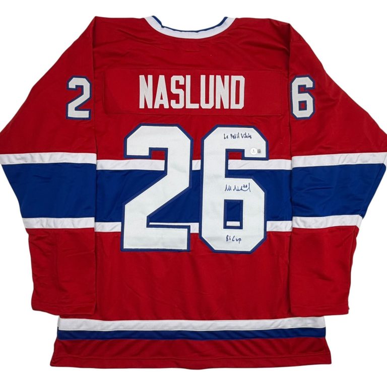 Autographed/Signed Mats Naslund Montreal Red Hockey Jersey Beckett BAS COA