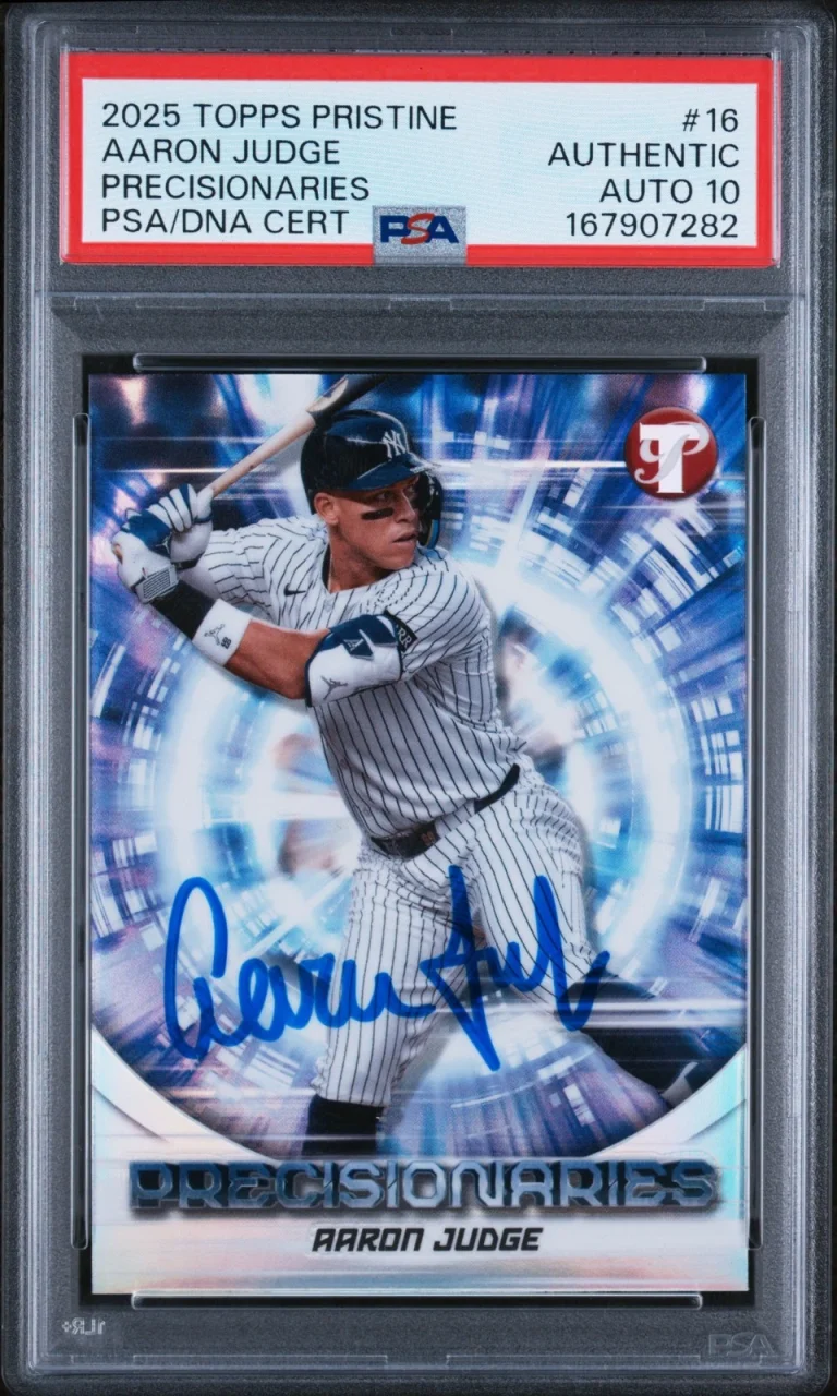 Aaron Judge Signed 2025 Topps Pristine Precisionaries #16 New York Yankees PSA