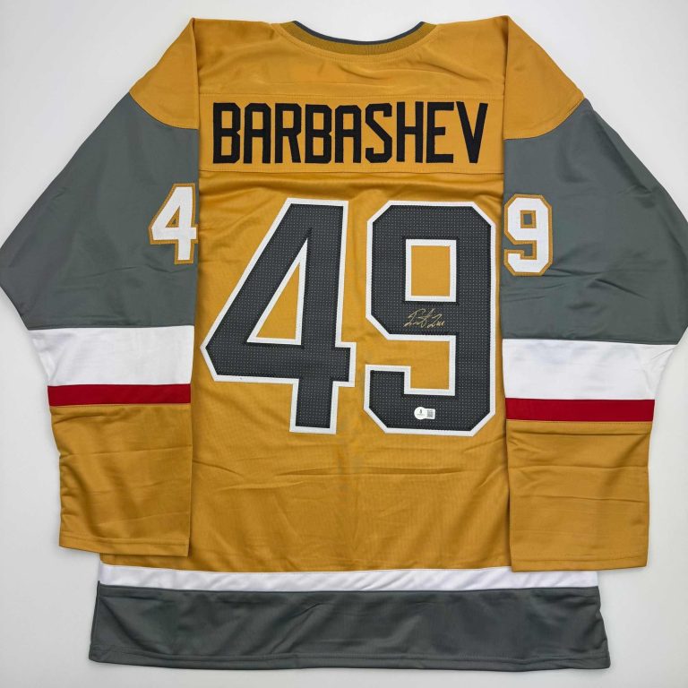 Autographed/Signed Ivan Barbashev Las Vegas Gold Jersey Beckett BAS COA