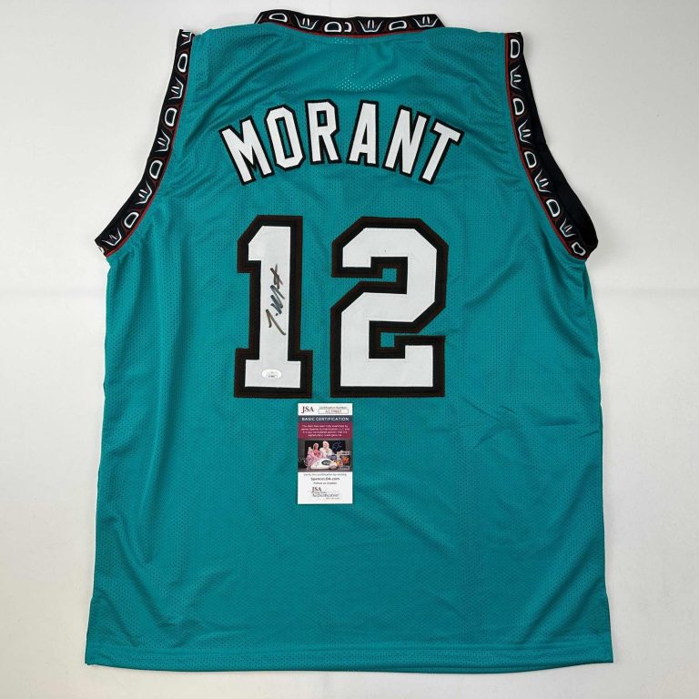 Autographed/Signed Ja Morant Memphis Teal Basketball Jersey JSA COA