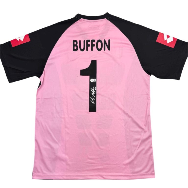 Autographed/Signed Gianluigi Buffon Juventus Pink Jersey Beckett BAS COA