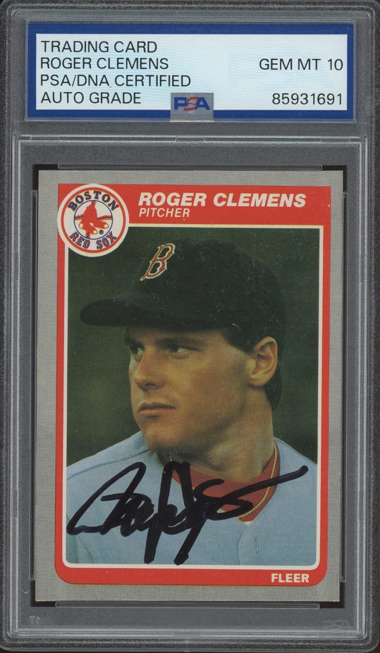 1985 Fleer #155 Roger Clemens Signed Rookie Card PSA/DNA AUTO 10 BOSTON RED SOX