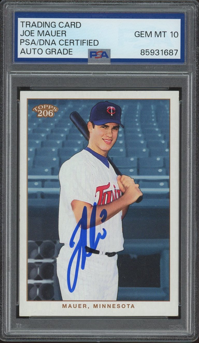 2002 Topps 206 #271 Joe Mauer Signed Rookie Card PSA/DNA AUTO 10 RC TWINS