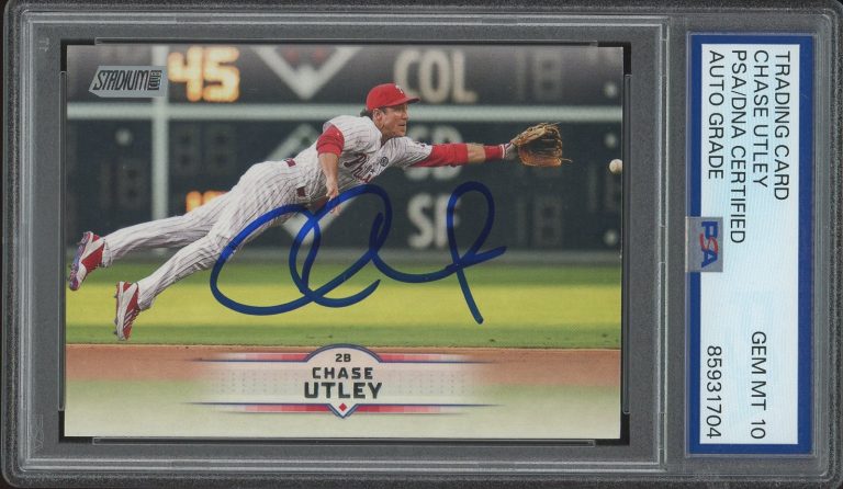 2025 Topps Stadium Club #173 Chase Utley Signed Card PSA/DNA AUTO 10 PHILLIES