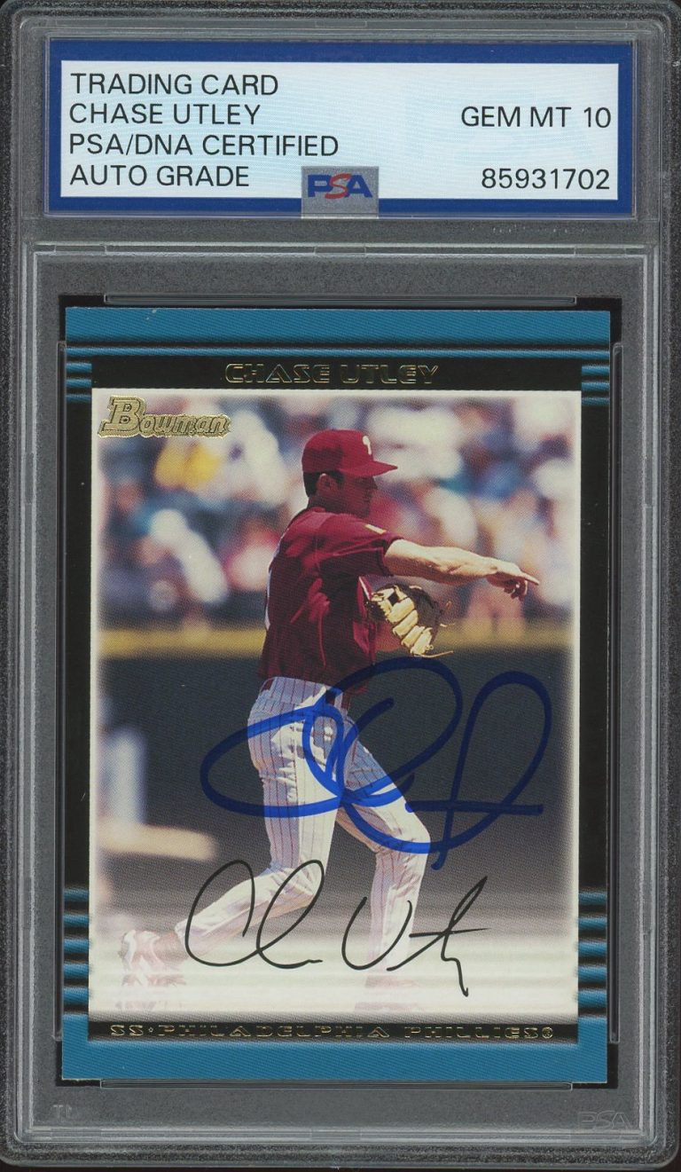 2002 Bowman #264 Chase Utley Signed Rookie Card PSA/DNA AUTO 10 RC PHILLIES