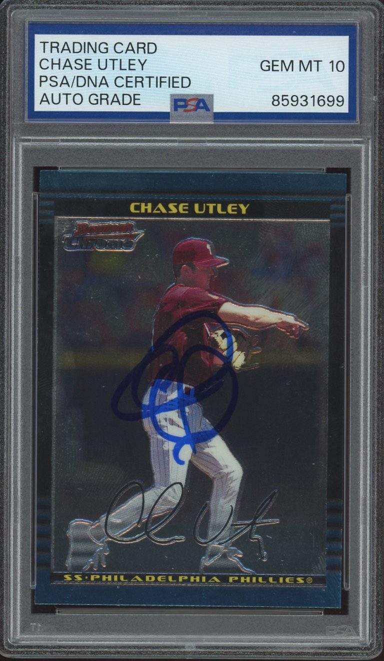 2002 Bowman Chrome #241 Chase Utley Signed Rookie Card PSA/DNA AUTO 10 PHILLIES