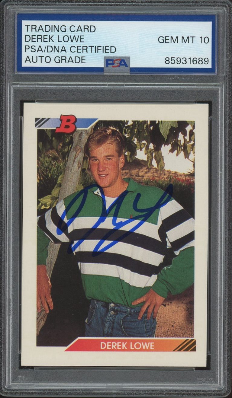1992 Bowman #98 Derek Lowe Signed Rookie Card PSA/DNA AUTO 10 RC MARINERS