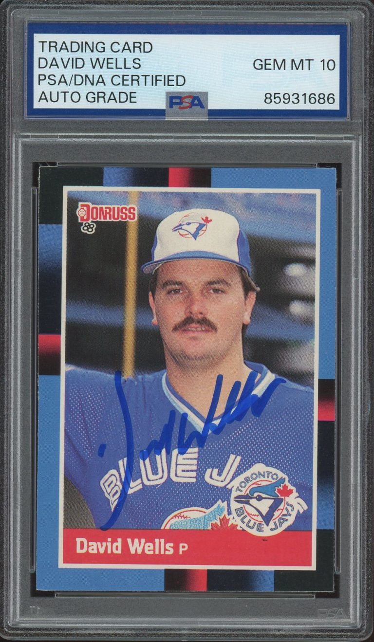 1988 Donruss #640 David Wells Signed Rookie Card PSA AUTO 10 TORONTO BLUE JAYS