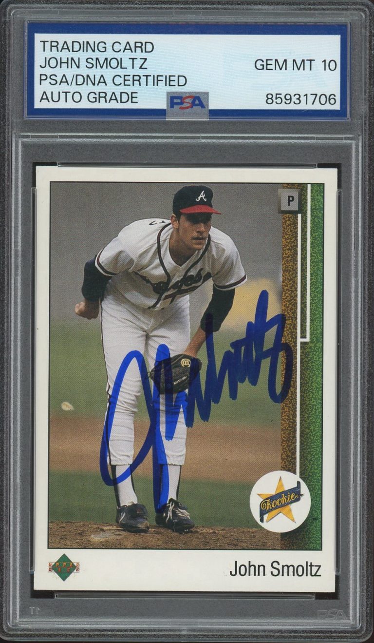 1989 Upper Deck #17 John Smoltz Signed Rookie PSA/DNA AUTO 10 RC ATLANTA BRAVES