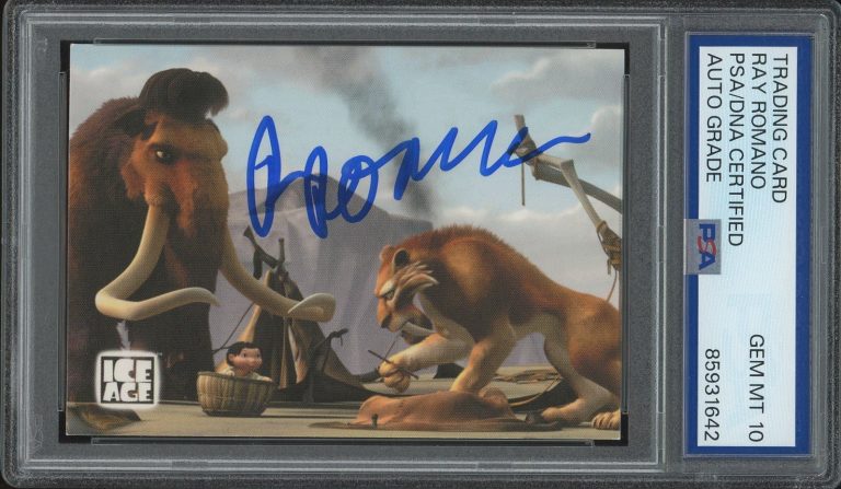 2002 Hero Factory #40 Ray Romano Signed Manny Ice Age Rookie Card PSA AUTO 10 RC