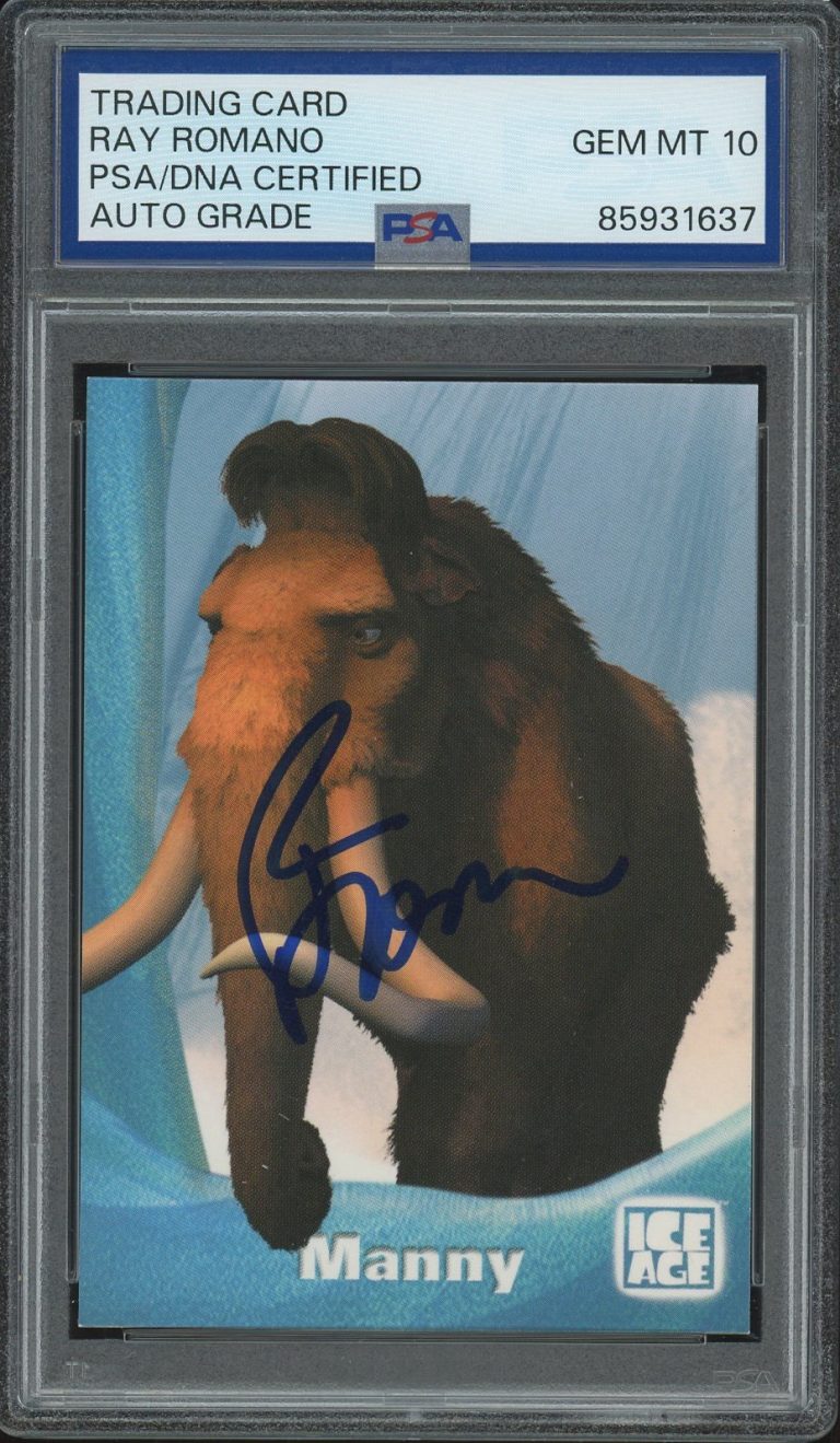 2002 Hero Factory #56 Ray Romano Signed Manny Ice Age Rookie Card PSA AUTO 10 RC