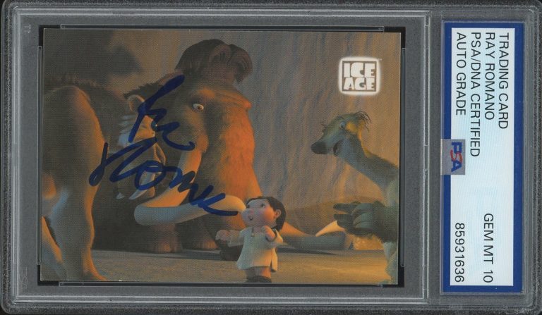 2002 Hero Factory #49 Ray Romano Signed Manny Ice Age Rookie Card PSA AUTO 10 RC