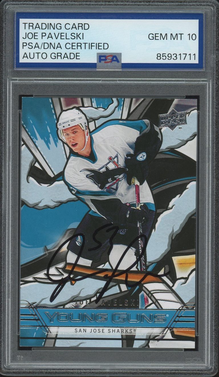 2024-25 Upper Deck Hockey Joe Pavelski Renewed Retro Young Guns Card PSA AUTO 10