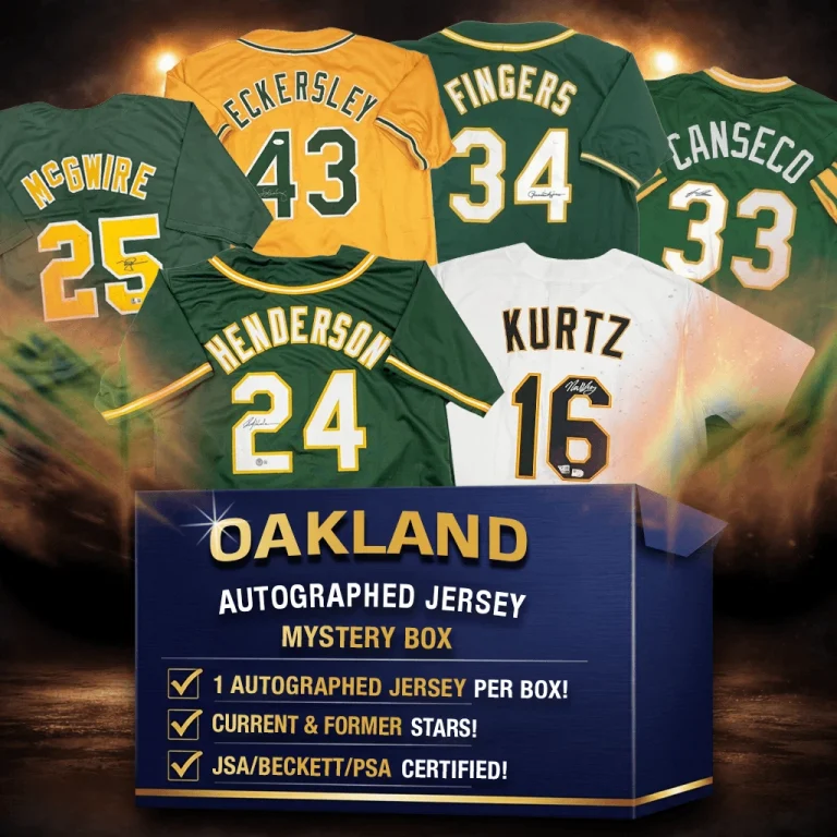 Autographed/Signed Oakland Baseball Jersey Mystery Box JSA BAS PSA COA
