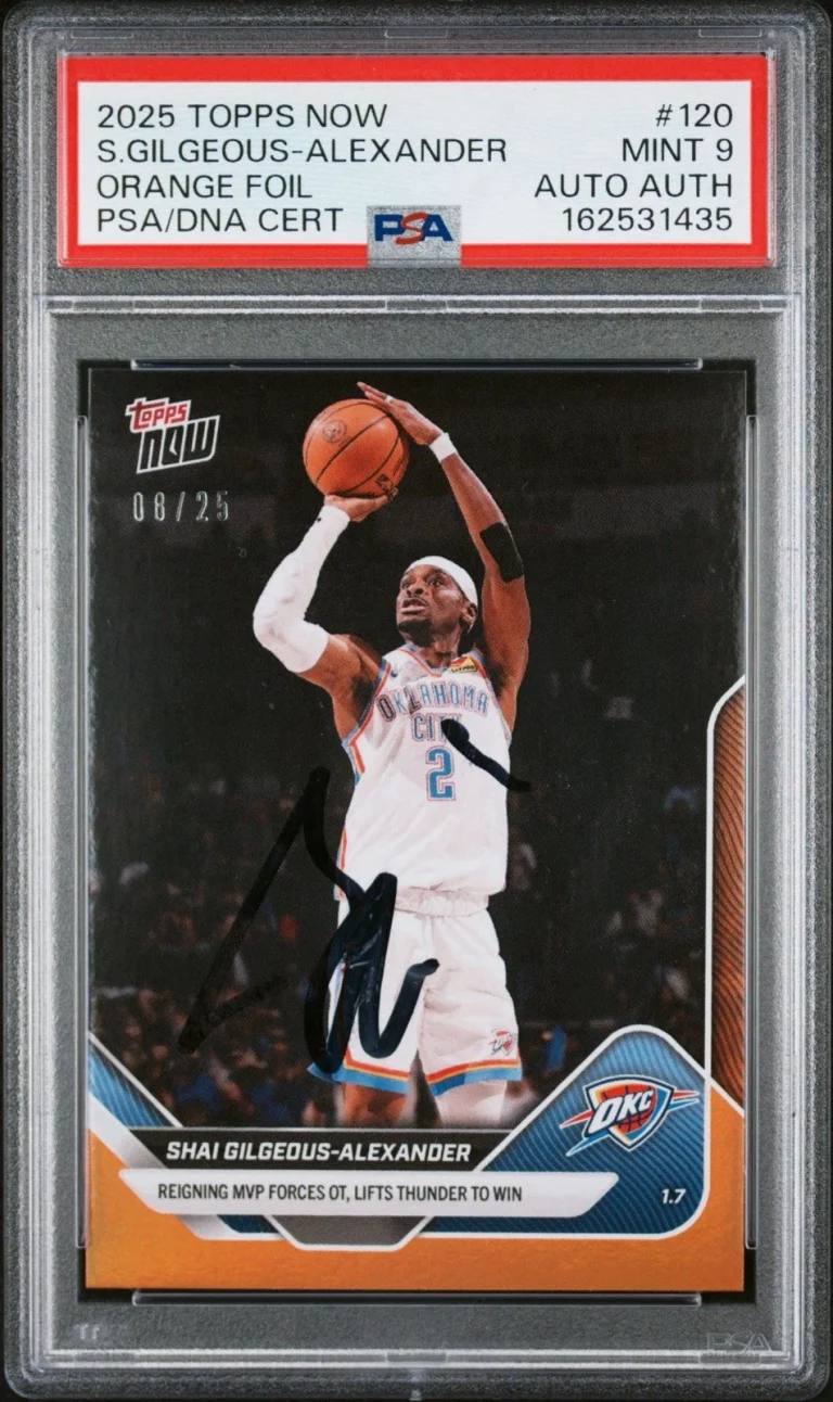 2025 Topps Now NBA #120 Shai Gilgeous-Alexander Orange Foil Auto /25 PSA 9 MVP