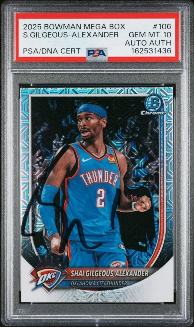 2025 Bowman Chrome NBA #BCV-106 Shai Gilgeous-Alexander Mega Auto PSA GEM MT 10