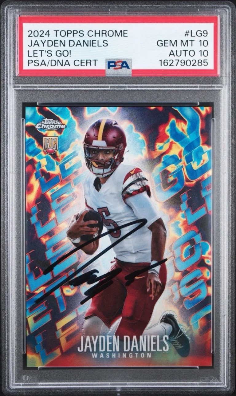 2024 Topps Chrome #LG-9 Jayden Daniels Rookie Let’s Go! Case Hit PSA 10/AUTO 10
