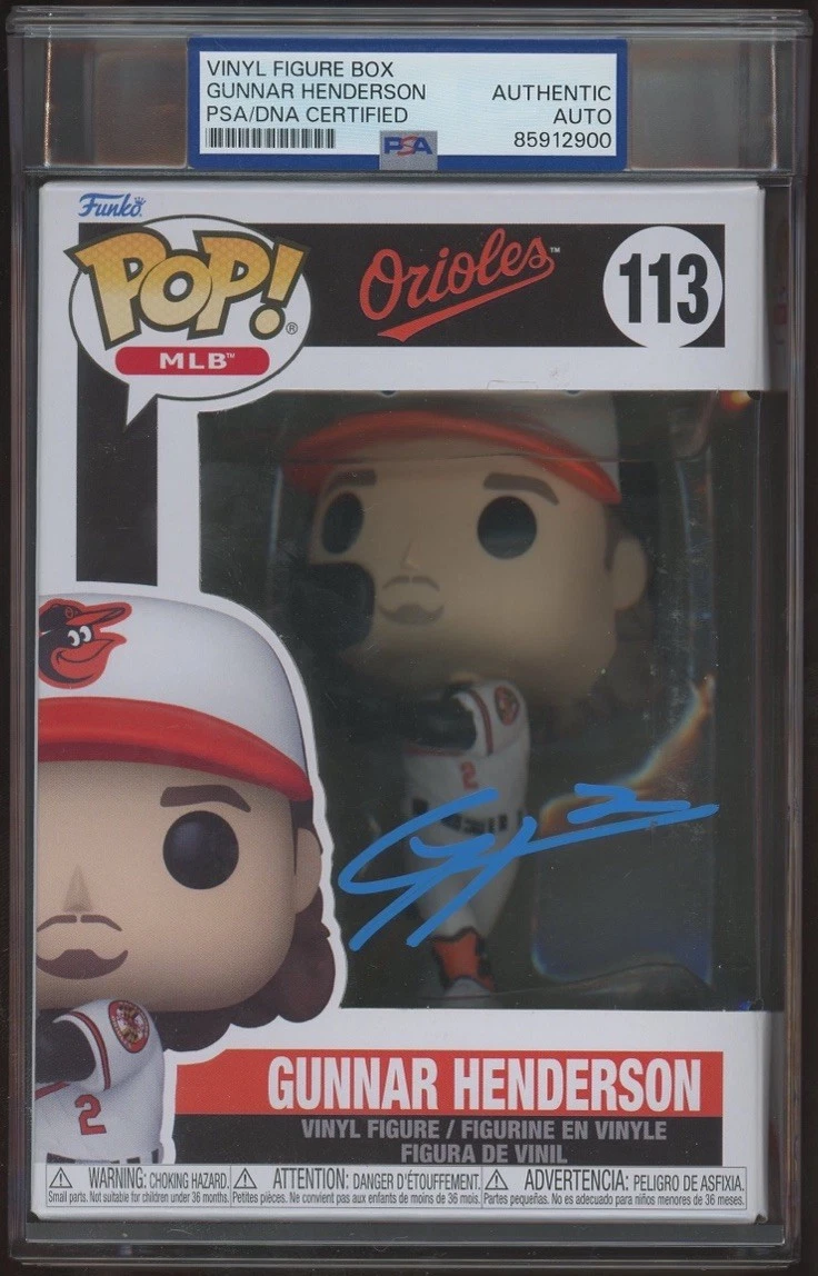 Gunnar Henderson Signed MLB Funko Pop #113 PSA/DNA AUTO ENCAPSULATED ORIOLES