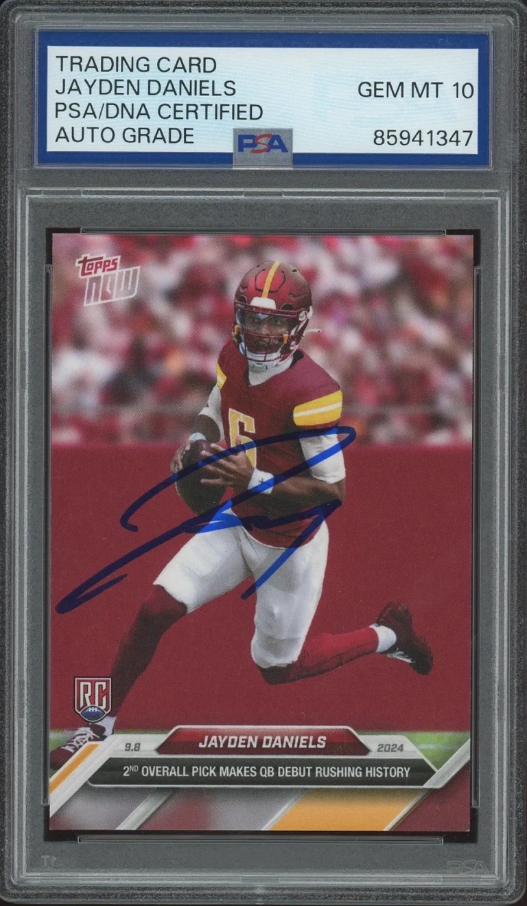 2024 Topps Now #3 Jayden Daniels Signed NFL Debut Rookie Card PSA/DNA AUTO 10 RC