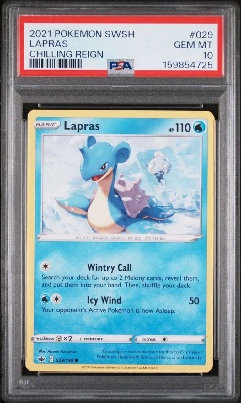 Graded 2021 Pokemon SWSH Lapras 029 Trading Card PSA 10 Gem Mint