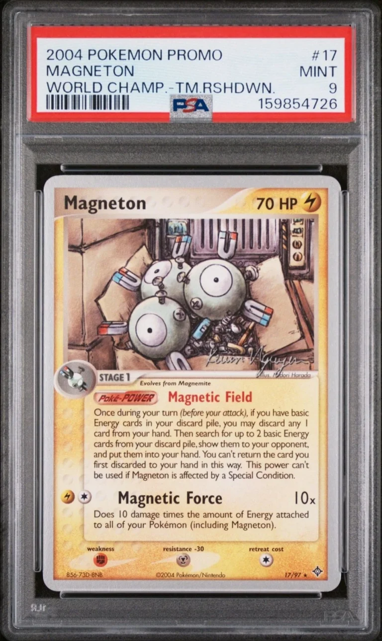 Graded 2004 Pokemon Promo Magneton 17 Wold Championship Card PSA 9 Mint