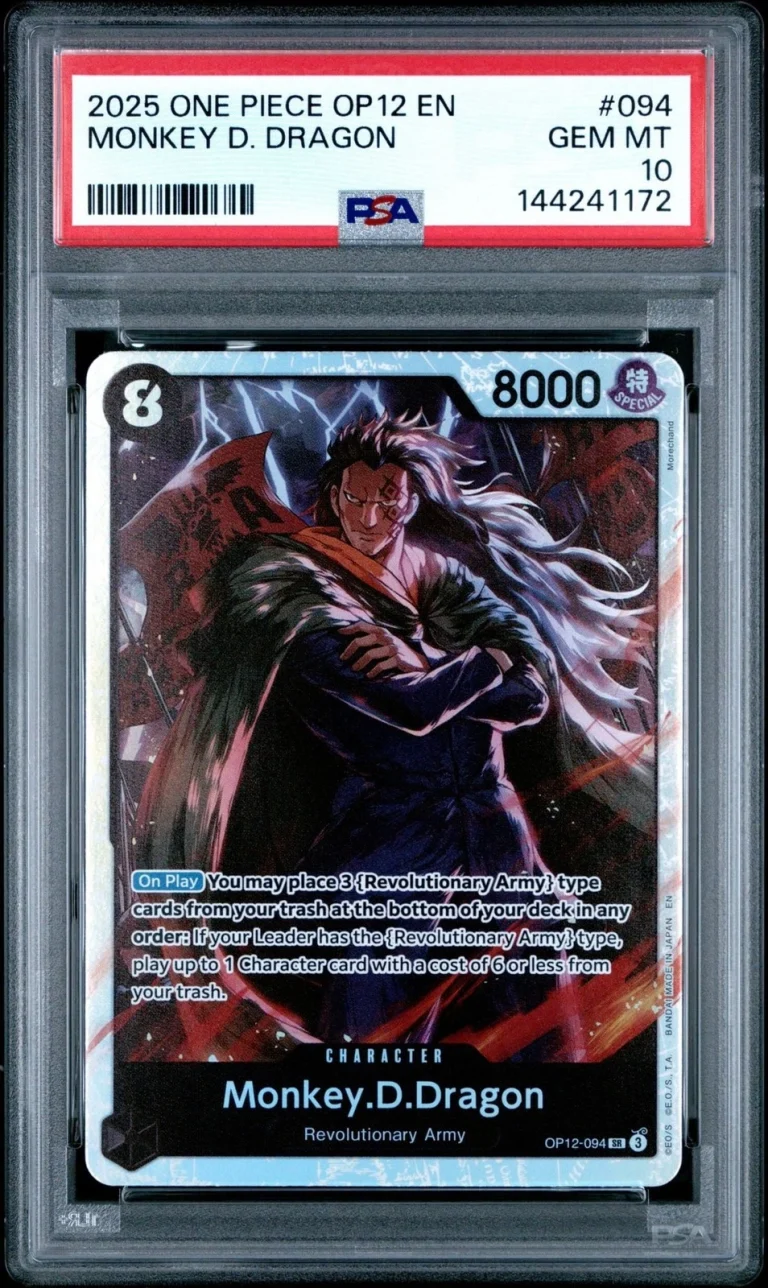 Graded 2025 One Piece OP12 EN Monkey D. Dragon #094 Trading Card PSA 10