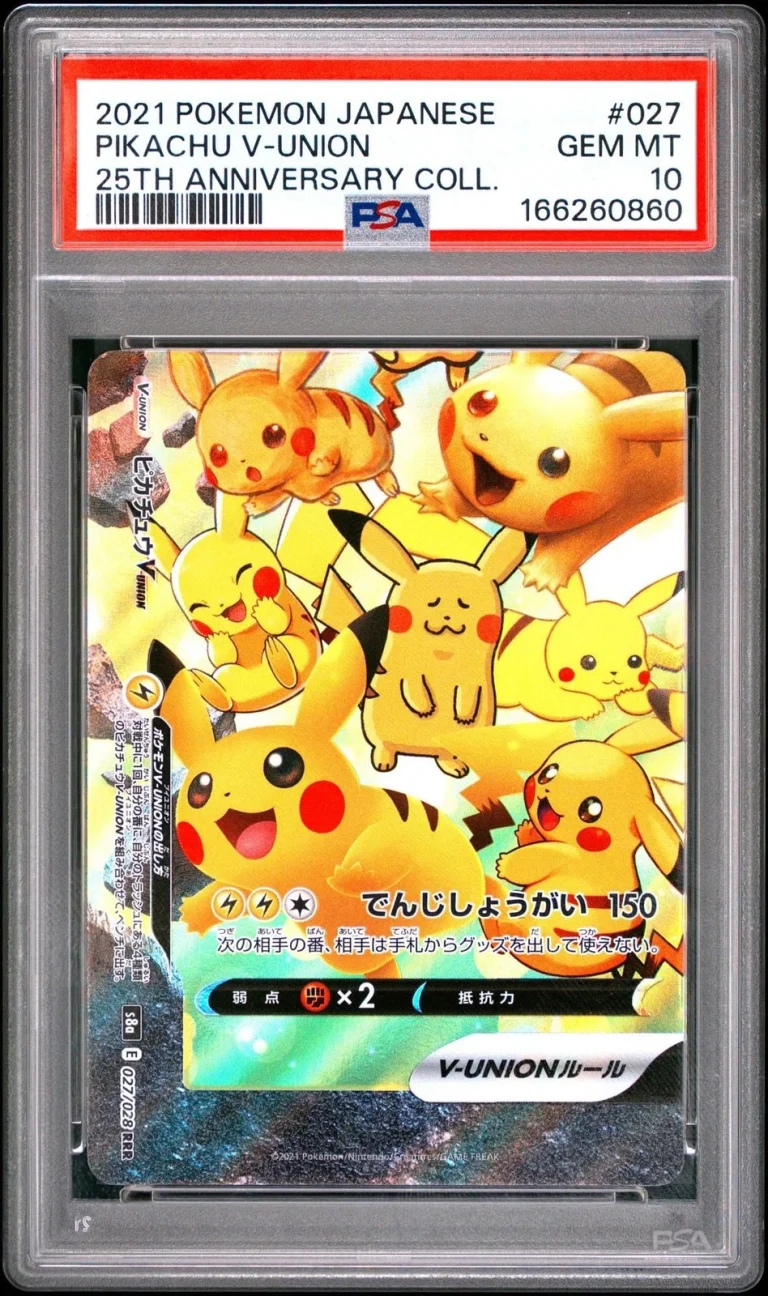 Graded 2021 PKM JP Pikachu VUnion 027 25th Anniversary Card PSA 10 Gem Mint