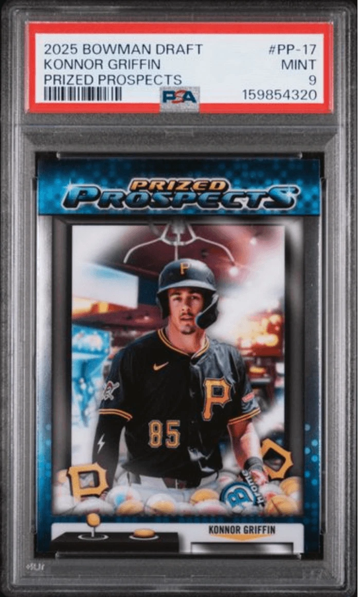 Graded 2025 Bowman Draft Konnor Griffin #PP17 Rookie RC Baseball Card PSA 9