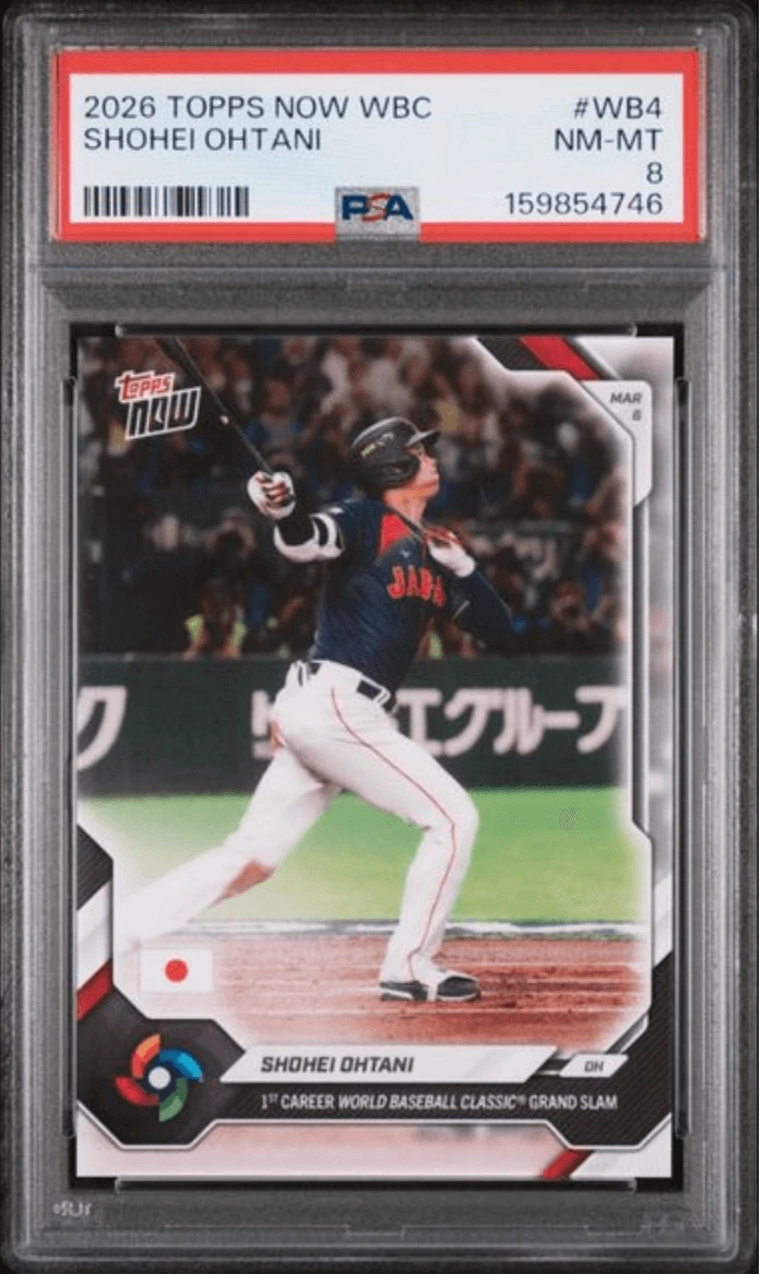 Graded 2026 Topps Now WBC Shohei Ohtani #WB4 Baseball Card PSA 8 Near Mint