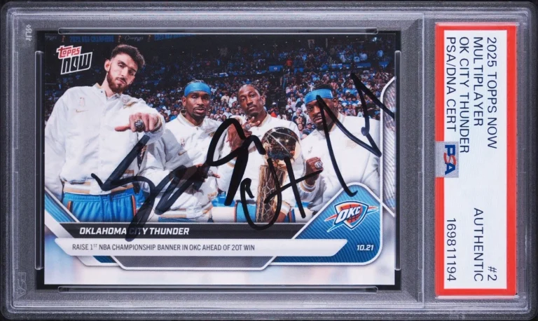 2025 Topps Now Shai Gilgeous-Alexander/Chet/JDub/Dort NBA CHAMPIONS PSA AUTO OKC