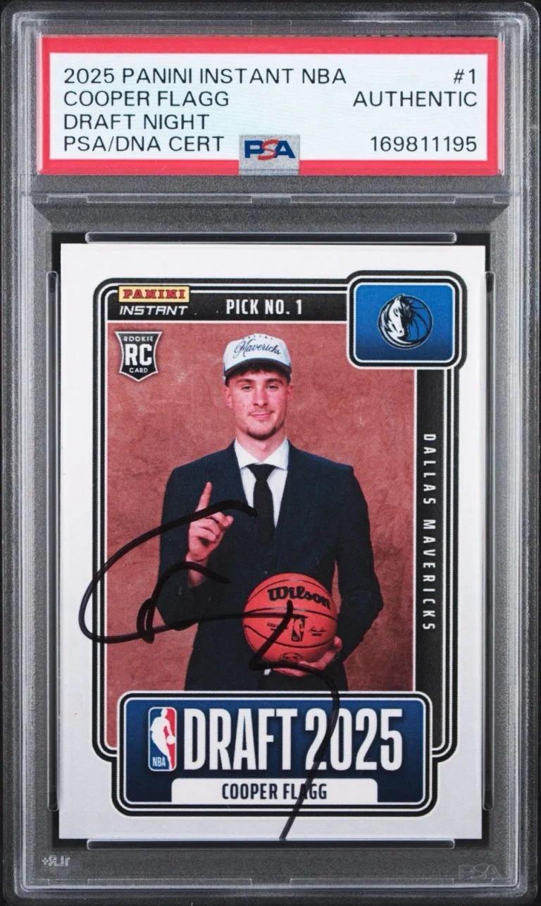 2025 Panini Instant NBA Cooper Flagg Signed Draft Night Rookie Card PSA AUTO RC
