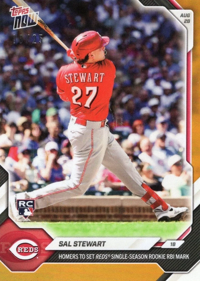 2026 Topps Now Sal Stewart #604 Orange Foil /25 Rookie RC Baseball Card