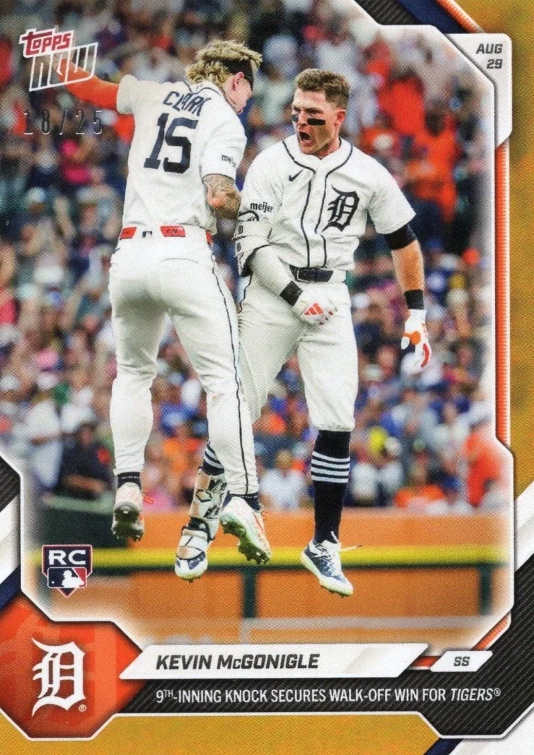 2026 Topps Now Kevin McGonigle #615 Orange Foil /25 Rookie RC Baseball Card