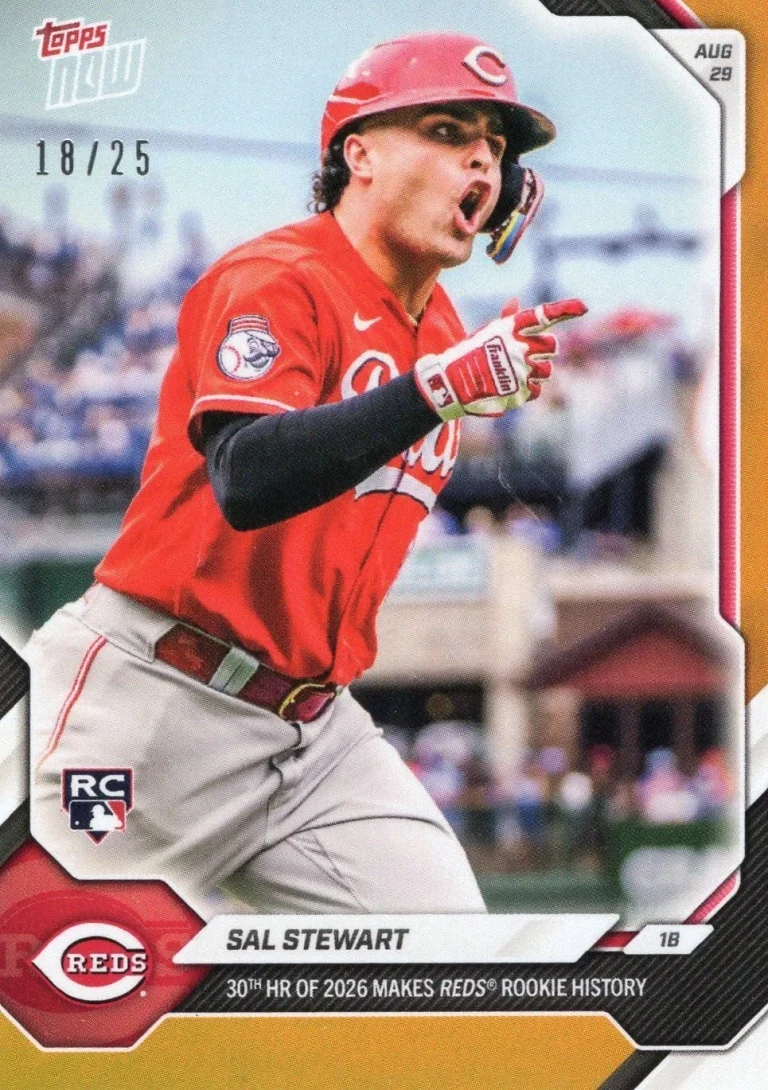 2026 Topps Now Sal Stewart #613 Orange Foil /25 Rookie RC Baseball Card