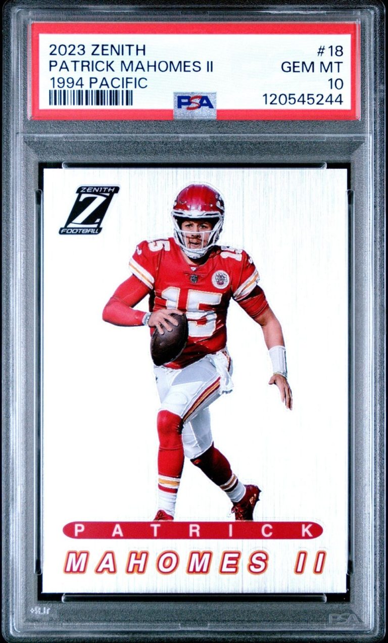 Graded 2023 Panini Zenith Patrick Mahomes II #18 1994 Pacific Card PSA 10